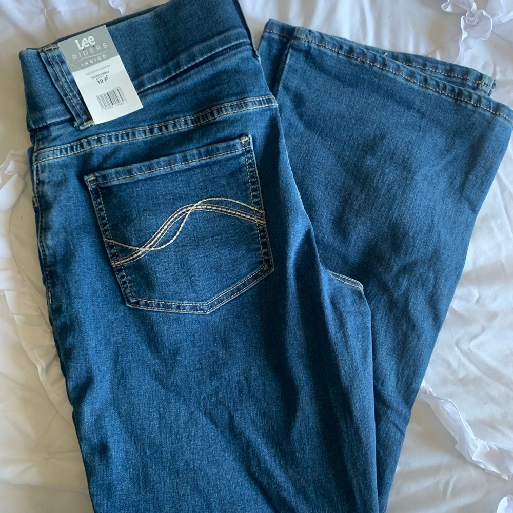 Lee riders indigo pull on stretch jeans 10p